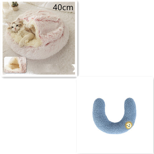 2 In 1 Dog And Cat Bed Pet Winter Bed Round Plush Warm Bed House Soft Long Plush Pets Bed Pet Products - My Store