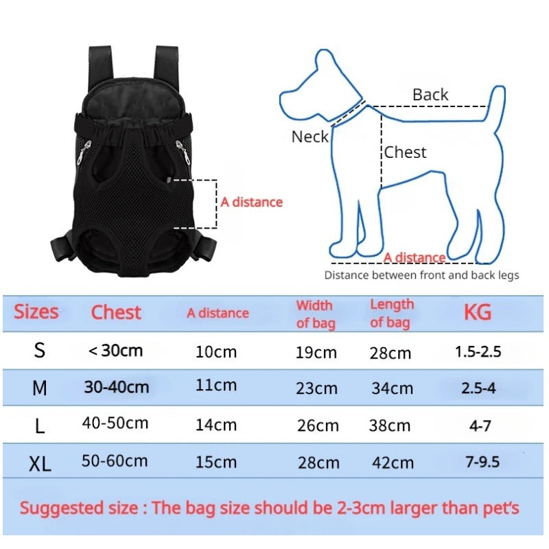 Pet Dog Carrier Backpack For Small Dogs Breathable Portable Dog Bag Adjustable Dog Front Carrier For Hiking Camping Traveling - My Store