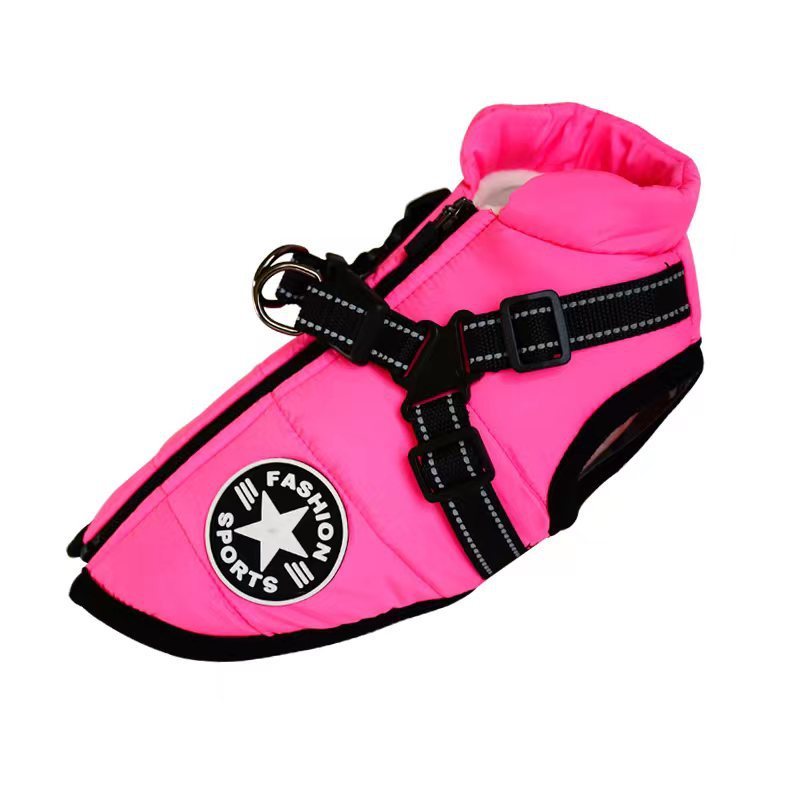 Waterproof Dog Clothes Winter Dog Coat With Harness Warm Pet Clothing Big Dog Jacket Chihuahua Labrador Coat Costume - My Store