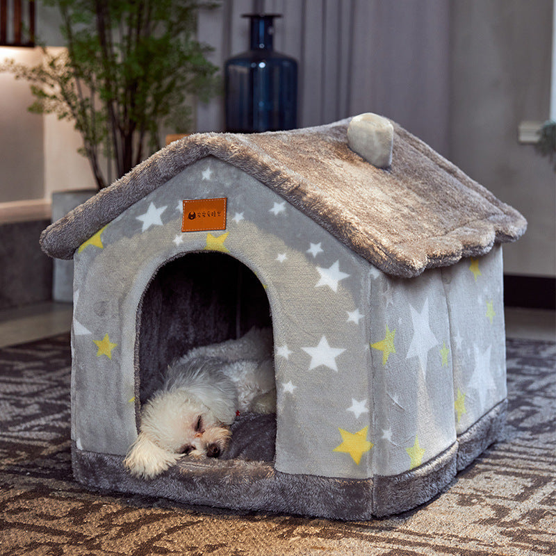 Foldable Dog House Pet Cat Bed Winter Dog Villa Sleep Kennel Removable Nest Warm Enclosed Cave Sofa Pets Supplies - My Store