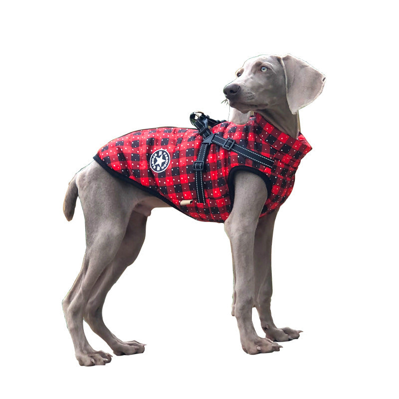 Christmas Dog Waterproof Reflective Belt Chest And Back Autumn And Winter Warm Pet Clothes - My Store