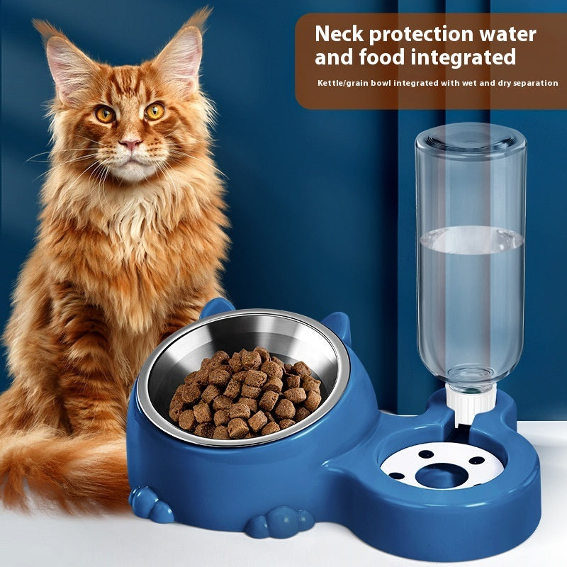 Cat Bowl Automatic Water Dispenser Kitten Puppy Food Basin Rice Bowl - My Store