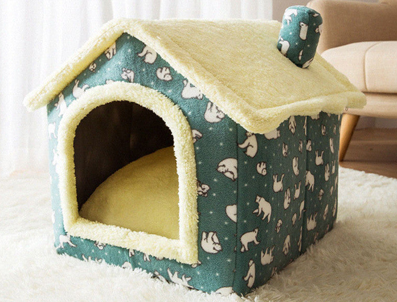 Foldable Dog House Pet Cat Bed Winter Dog Villa Sleep Kennel Removable Nest Warm Enclosed Cave Sofa Pets Supplies - My Store