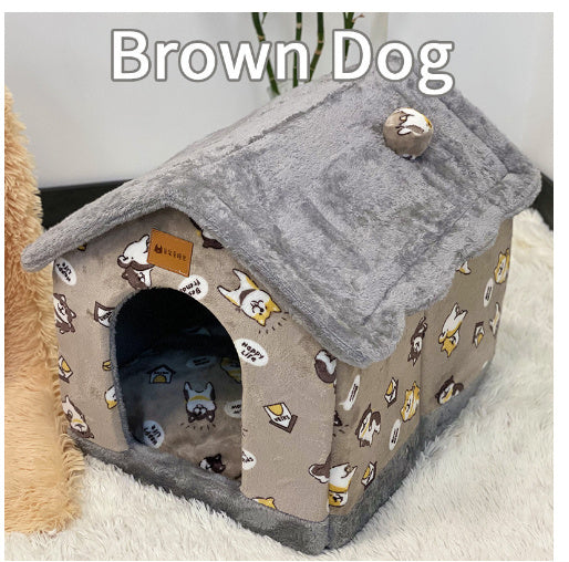 Foldable Dog House Pet Cat Bed Winter Dog Villa Sleep Kennel Removable Nest Warm Enclosed Cave Sofa Pets Supplies - My Store
