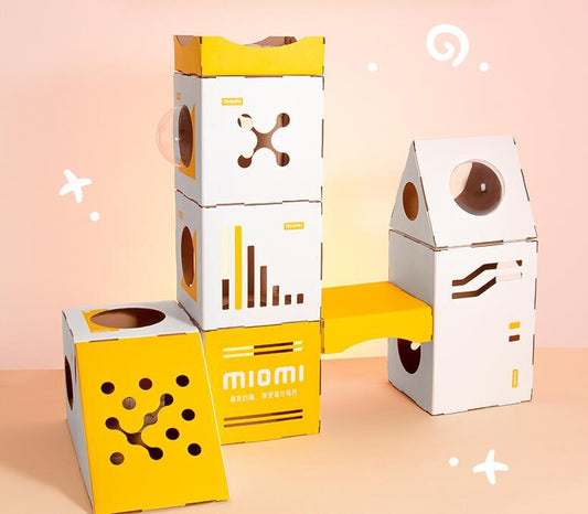 Castle Corrugated Paper Cat House Villa Carton Wear-Resistant Cat Litter - My Store