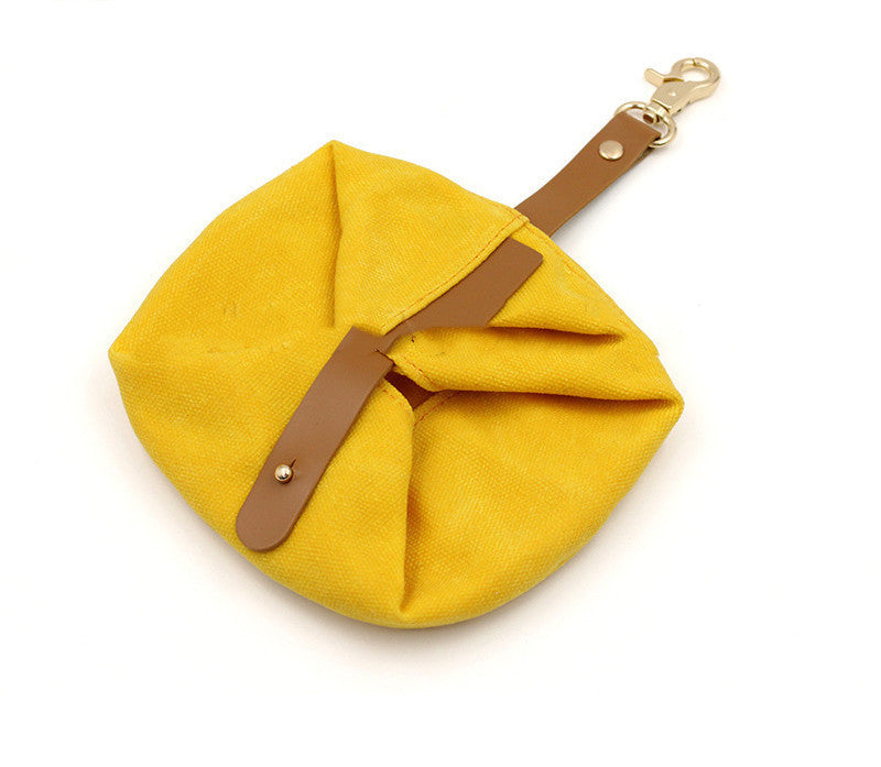 Folding Dog Bowl Canvas Dog Tableware Drinking Water Bowl Feeding Bowl Walking Dog Portable Pet Ration Bag - My Store