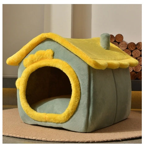 Foldable Dog House Pet Cat Bed Winter Dog Villa Sleep Kennel Removable Nest Warm Enclosed Cave Sofa Pets Supplies - My Store