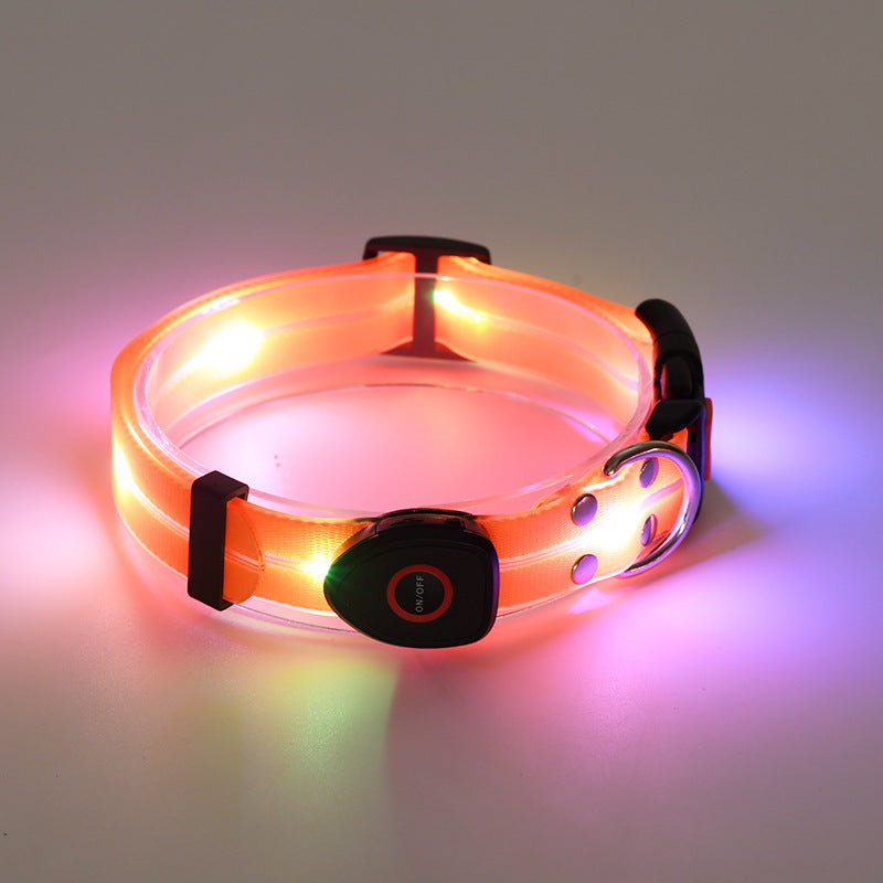 LED Luminous Collar Rechargeable Pet Collar Nylon Tow Rope - My Store