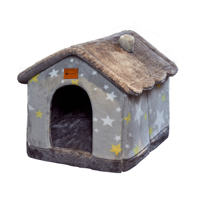 Foldable Dog House Pet Cat Bed Winter Dog Villa Sleep Kennel Removable Nest Warm Enclosed Cave Sofa Pets Supplies - My Store