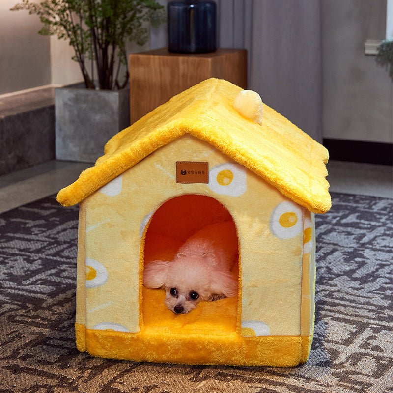 Foldable Dog House Pet Cat Bed Winter Dog Villa Sleep Kennel Removable Nest Warm Enclosed Cave Sofa Pets Supplies - My Store