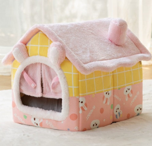 Foldable Dog House Pet Cat Bed Winter Dog Villa Sleep Kennel Removable Nest Warm Enclosed Cave Sofa Pets Supplies - My Store