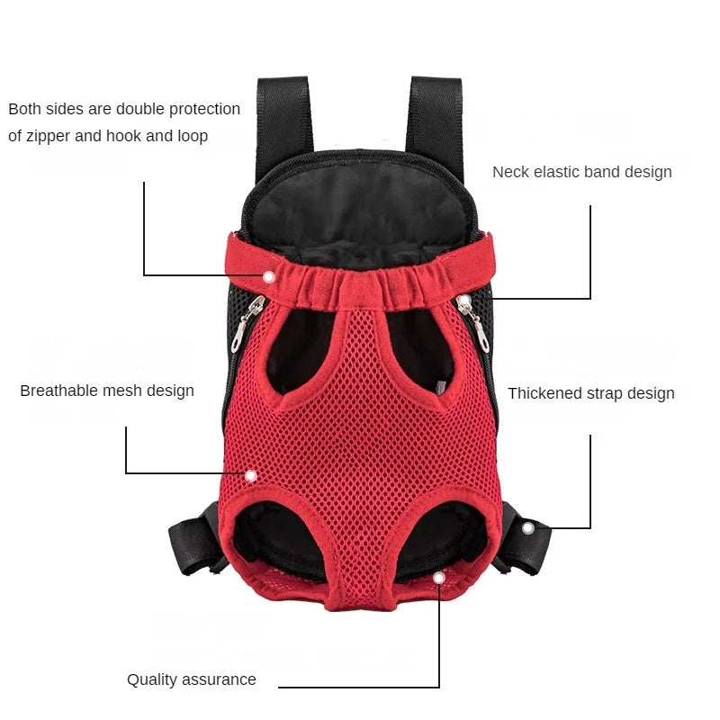 Pet Dog Carrier Backpack For Small Dogs Breathable Portable Dog Bag Adjustable Dog Front Carrier For Hiking Camping Traveling - My Store