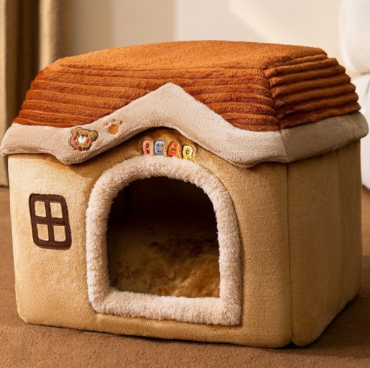 Foldable Dog House Pet Cat Bed Winter Dog Villa Sleep Kennel Removable Nest Warm Enclosed Cave Sofa Pets Supplies - My Store