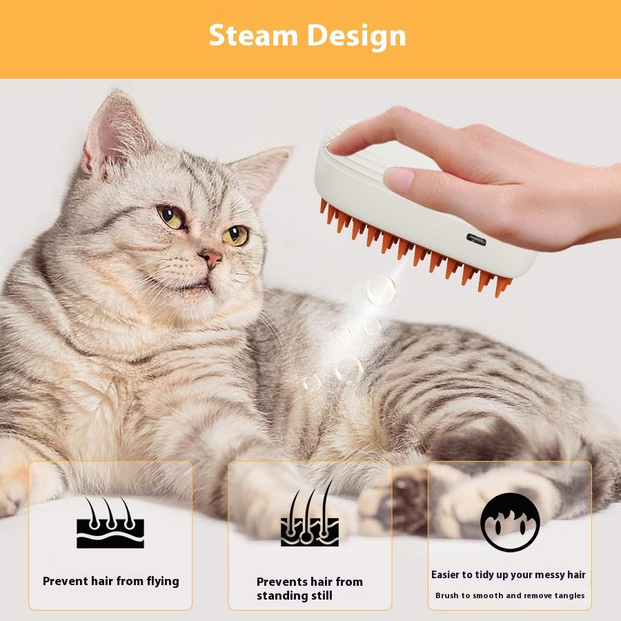 USB Rechargeable Pets Steam Brush Spray Massage Comb Pet Grooming Tools Cat Steam Comb Pet Products - My Store