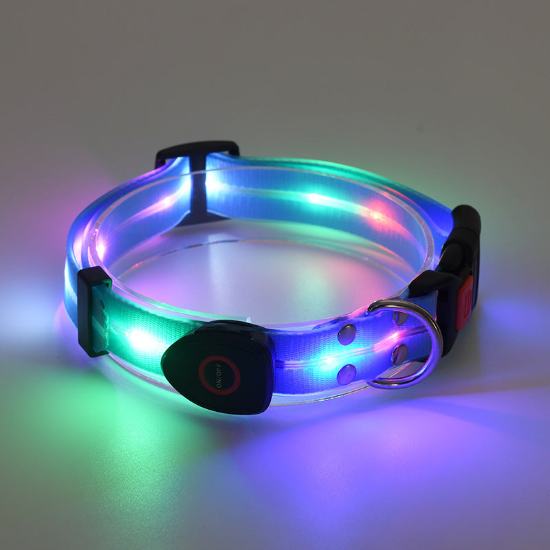LED Luminous Collar Rechargeable Pet Collar Nylon Tow Rope - My Store