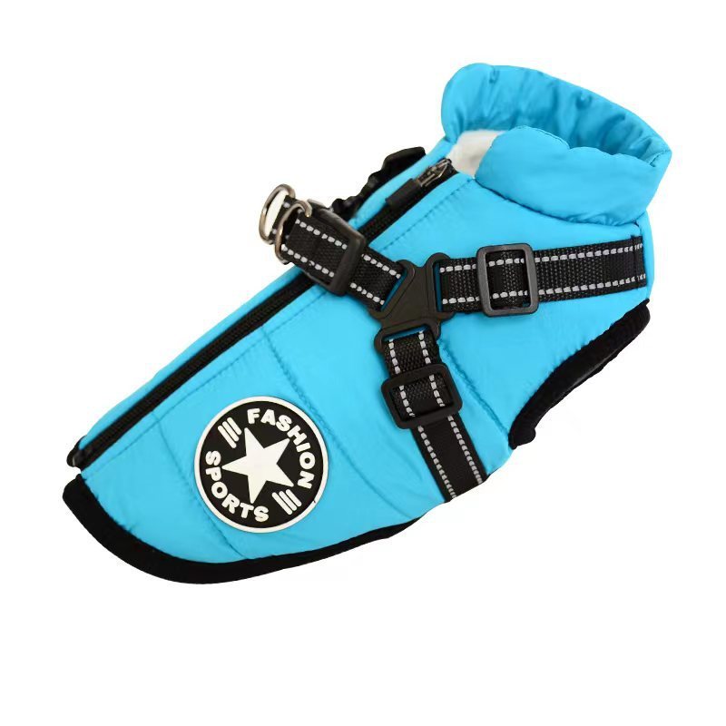 Waterproof Dog Clothes Winter Dog Coat With Harness Warm Pet Clothing Big Dog Jacket Chihuahua Labrador Coat Costume - My Store