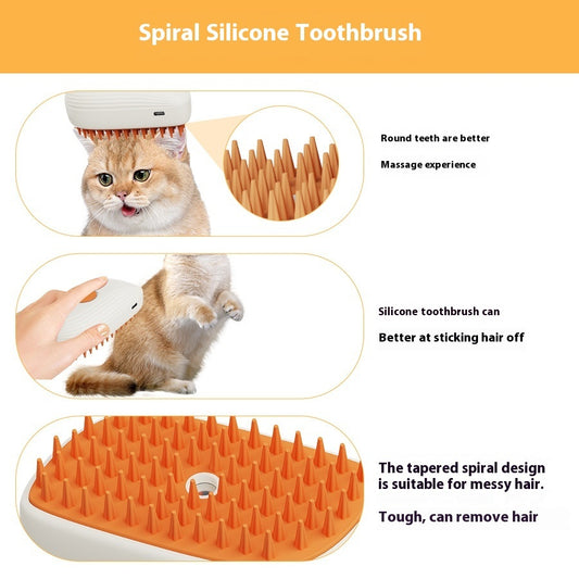 USB Rechargeable Pets Steam Brush Spray Massage Comb Pet Grooming Tools Cat Steam Comb Pet Products - My Store