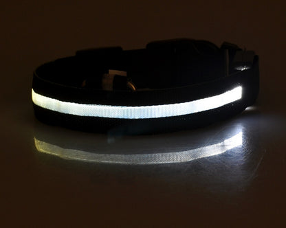 Nylon LED Pet Dog Luminous Collar Night Safety Flashing Glow in Dark Dog Cat Leash Adjustable Pet Supplies - My Store