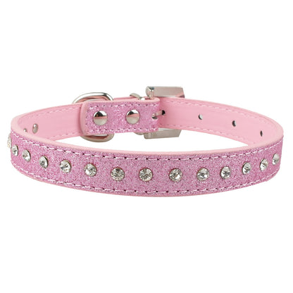 Shiny Hot Rhinestone Dog Cat Comfortable Korean Velvet Pet Leash - My Store