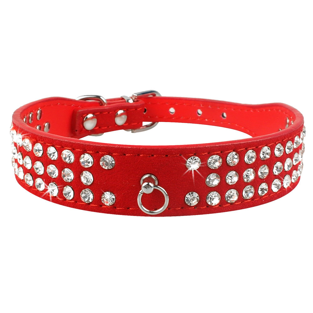 Shiny Hot Rhinestone Dog Cat Comfortable Korean Velvet Pet Leash - My Store