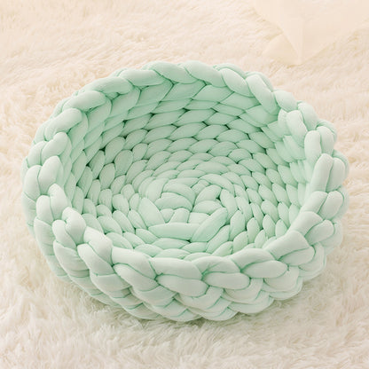 Cat House Cushion Soft Long Plush Warm Pet Mat Cute Kennel Cat Sleeping Basket Bed Round Fluffy Comfortable Touch Pet Products - My Store