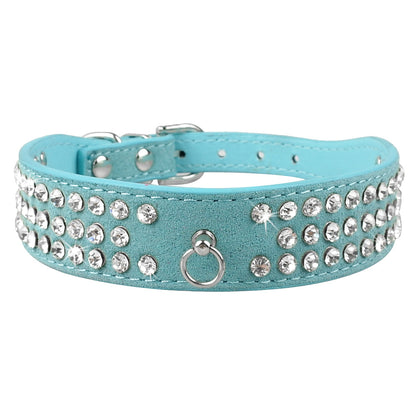 Shiny Hot Rhinestone Dog Cat Comfortable Korean Velvet Pet Leash - My Store