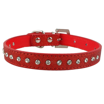 Shiny Hot Rhinestone Dog Cat Comfortable Korean Velvet Pet Leash - My Store