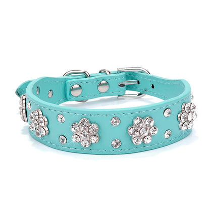 Shiny Hot Rhinestone Dog Cat Comfortable Korean Velvet Pet Leash - My Store