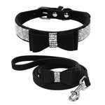 Rhinestone Bling Leather Dog Cat Collar & Leash - My Store