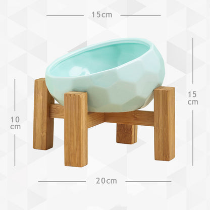 Yuanmiao Cat Bowl Ceramic Cat Food Bowl Protect Cervical Spine Cat Double Bowl Dog Water Bowl Food Bowl Dog Bowl Pet Bowl - My Store