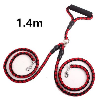 Double-Ended Traction Rope For Walking The Dog Hand-Double-Ended Traction Rope One Plus Two Leash Collar Pet Supplies Dog Collar - My Store