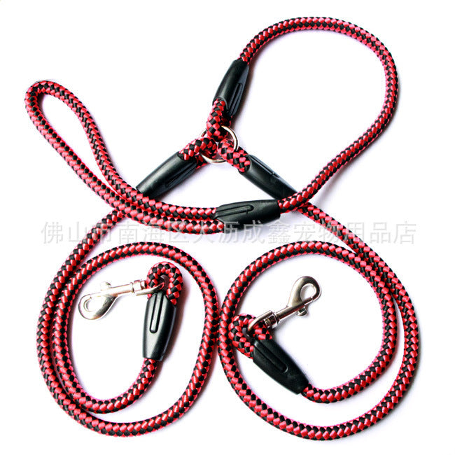 Double-Ended Traction Rope For Walking The Dog Hand-Double-Ended Traction Rope One Plus Two Leash Collar Pet Supplies Dog Collar - My Store