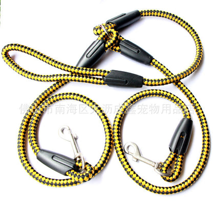 Double-Ended Traction Rope For Walking The Dog Hand-Double-Ended Traction Rope One Plus Two Leash Collar Pet Supplies Dog Collar - My Store