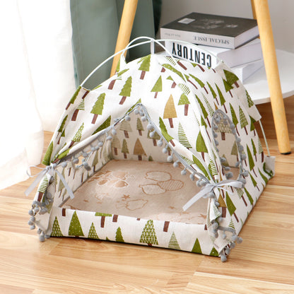 Cat Tent Cat Cat House Enclosed Pet Bed - My Store
