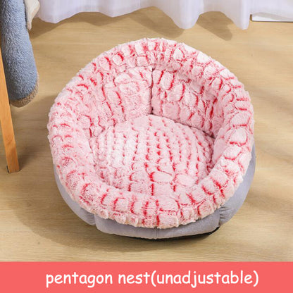 Pet Bed Soft Non-Slip Plush Kennel Round Cat Dog Nest Cushion - My Store