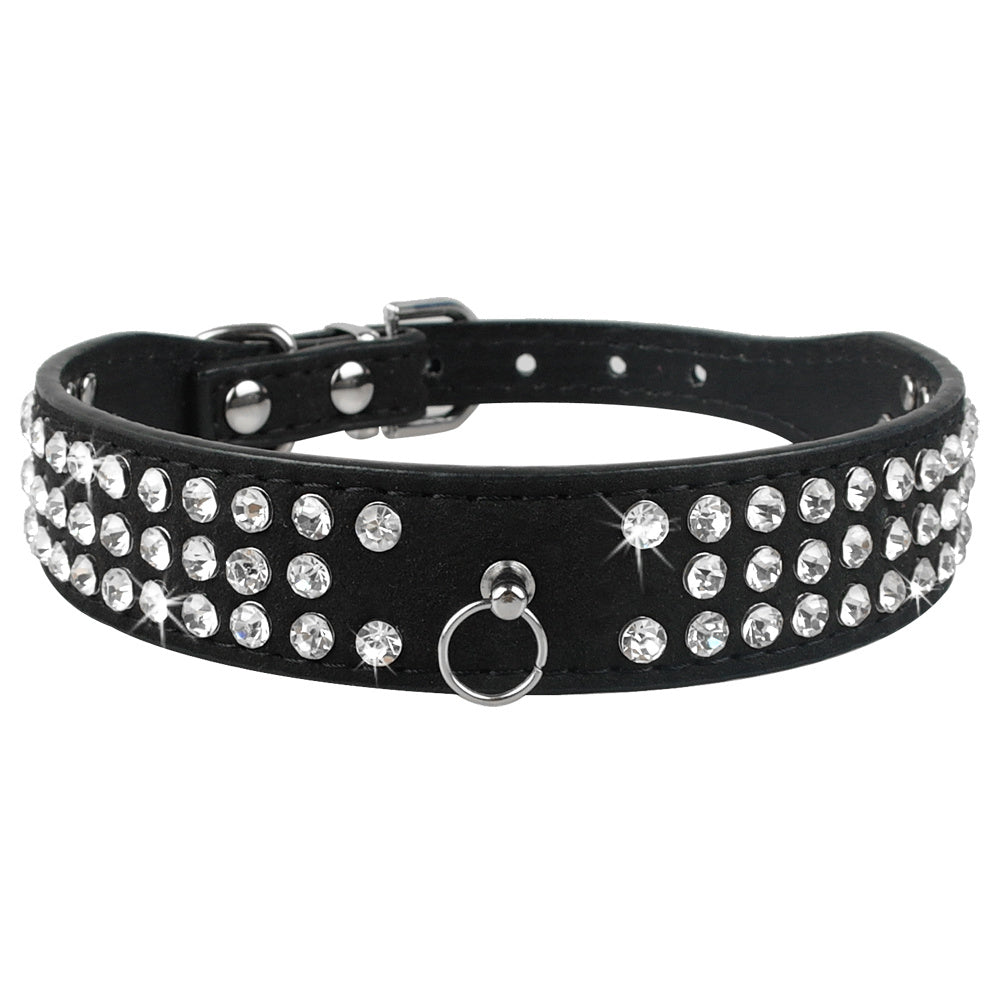 Shiny Hot Rhinestone Dog Cat Comfortable Korean Velvet Pet Leash - My Store