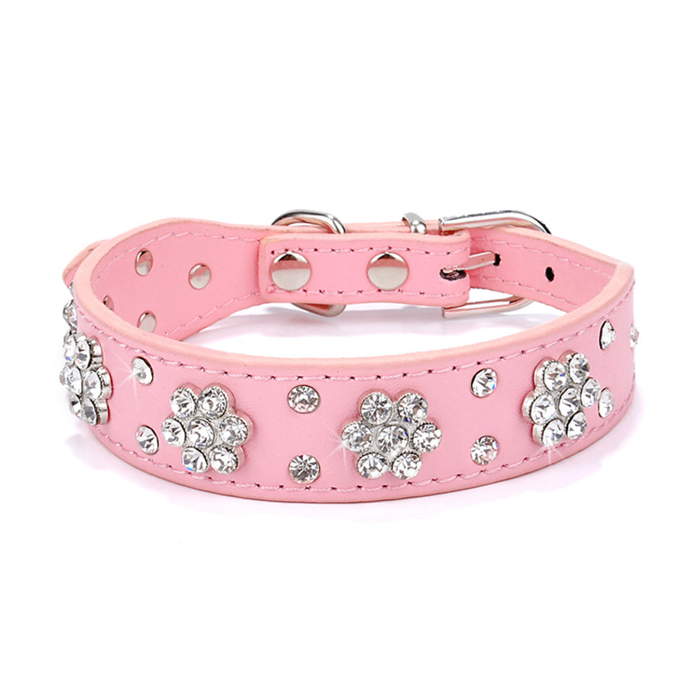 Shiny Hot Rhinestone Dog Cat Comfortable Korean Velvet Pet Leash - My Store