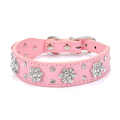 Shiny Hot Rhinestone Dog Cat Comfortable Korean Velvet Pet Leash - My Store