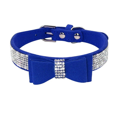 Shiny Hot Rhinestone Dog Cat Comfortable Korean Velvet Pet Leash - My Store
