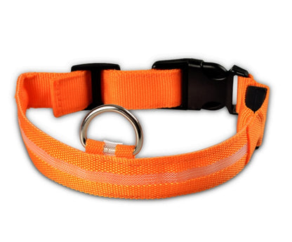 Nylon LED Pet Dog Luminous Collar Night Safety Flashing Glow in Dark Dog Cat Leash Adjustable Pet Supplies - My Store