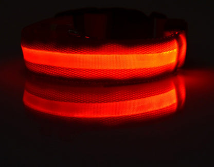 Nylon LED Pet Dog Luminous Collar Night Safety Flashing Glow in Dark Dog Cat Leash Adjustable Pet Supplies - My Store