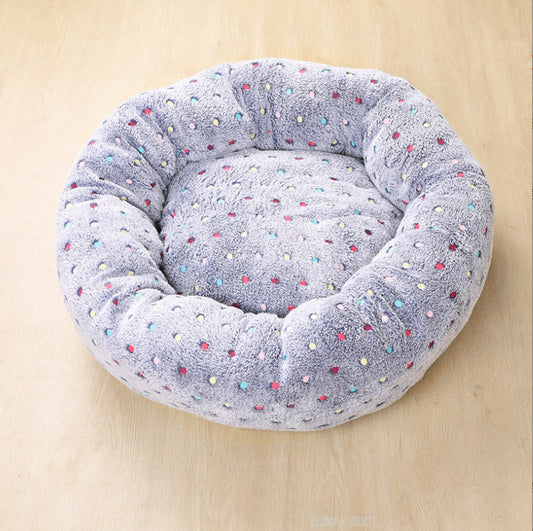 Round Plush Pet Kennel To Keep Warm - My Store