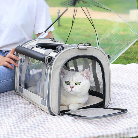 Outdoor Portable Pet Bag Transparent Breathable Foldable Pet Bag - My Store