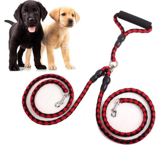 Double-Ended Traction Rope For Walking The Dog Hand-Double-Ended Traction Rope One Plus Two Leash Collar Pet Supplies Dog Collar - My Store
