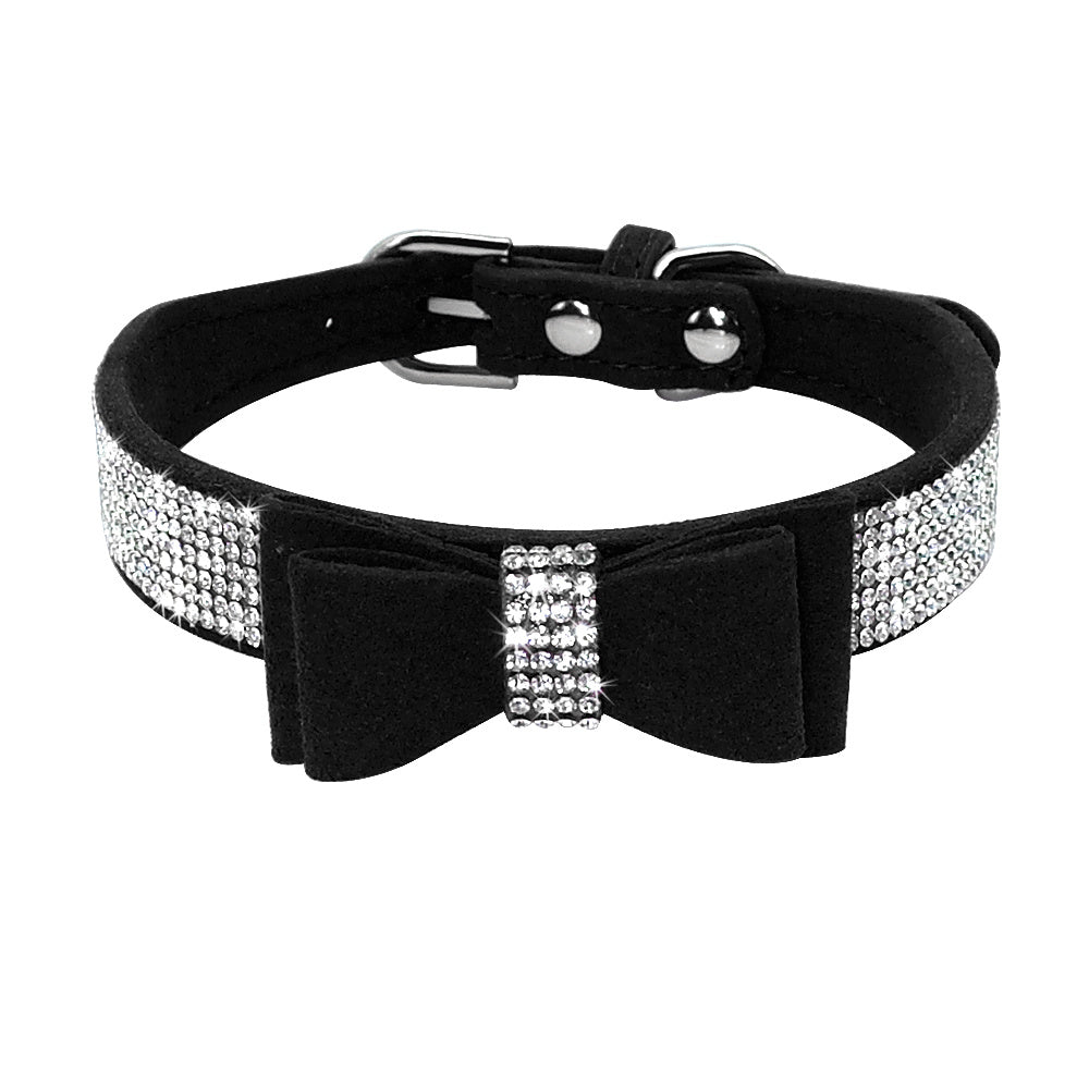Shiny Hot Rhinestone Dog Cat Comfortable Korean Velvet Pet Leash - My Store