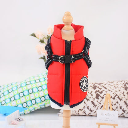 Waterproof Dog Clothes Winter Dog Coat With Harness Warm Pet Clothing Big Dog Jacket Chihuahua Labrador Coat Costume - My Store