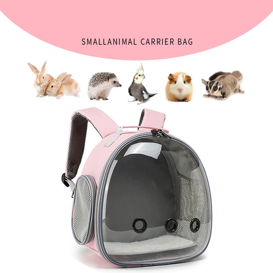 Pet Backpack Hamster Carrier Transparent Small Animal Carrier Guinea Pig Backpack Sugar Glider Ferret Pet Bag Rabbit Bunny Cage - My Store