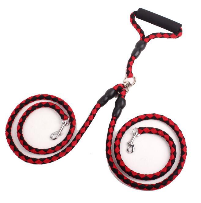Double-Ended Traction Rope For Walking The Dog Hand-Double-Ended Traction Rope One Plus Two Leash Collar Pet Supplies Dog Collar - My Store