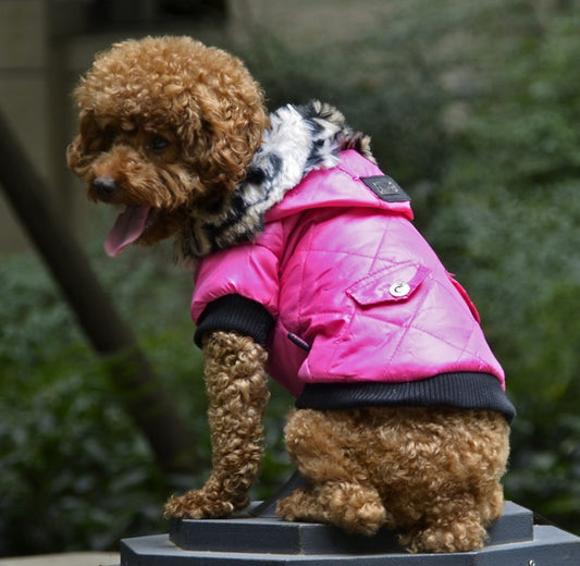 Cross-border pet supplies pet clothes dog clothes autumn and winter fur collar coat pet dog clothing - My Store
