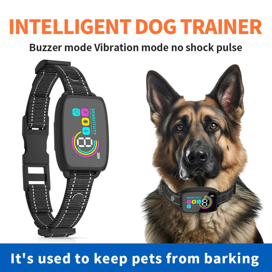 Smart Automatic Anti Barking Dog Collar Rechargeable Bark Stopper Stop Barking HD Digital Display IP67 Waterproof Collar For Dogs Pet Products - My Store